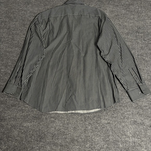 Banana Republic Shirt Mens XL Black White Stripe Button Up Long Sleeve‎ Cotton - Picture 2 of 9